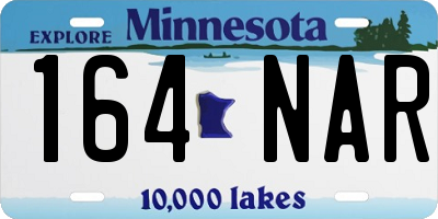 MN license plate 164NAR