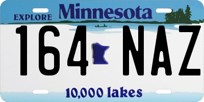 MN license plate 164NAZ
