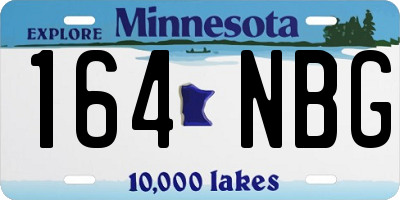 MN license plate 164NBG