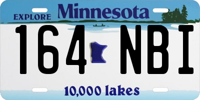 MN license plate 164NBI