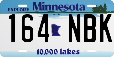 MN license plate 164NBK