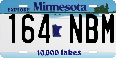 MN license plate 164NBM