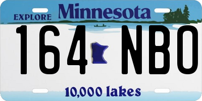 MN license plate 164NBO