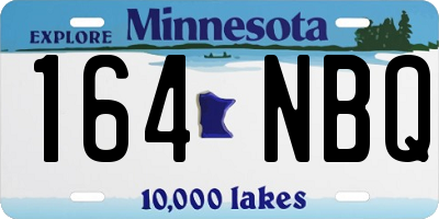 MN license plate 164NBQ