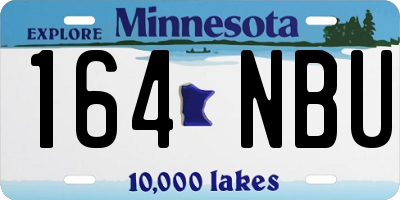 MN license plate 164NBU