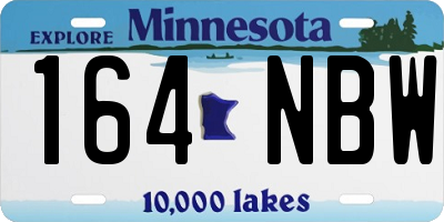 MN license plate 164NBW