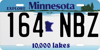 MN license plate 164NBZ