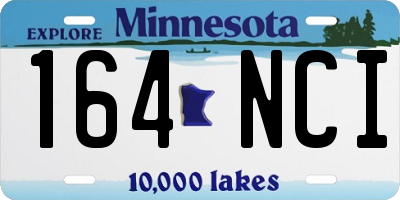 MN license plate 164NCI