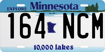 MN license plate 164NCM