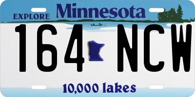 MN license plate 164NCW