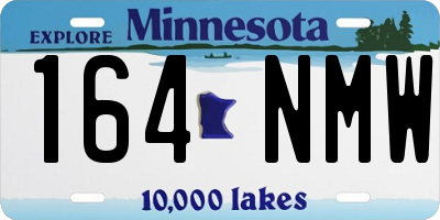 MN license plate 164NMW