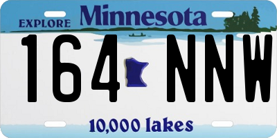 MN license plate 164NNW