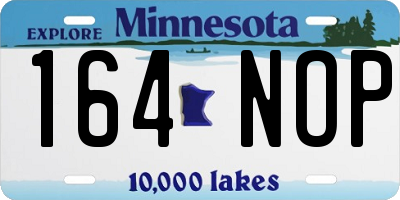MN license plate 164NOP