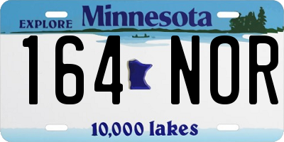 MN license plate 164NOR