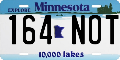 MN license plate 164NOT