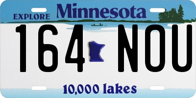 MN license plate 164NOU