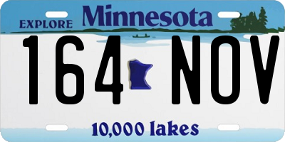 MN license plate 164NOV