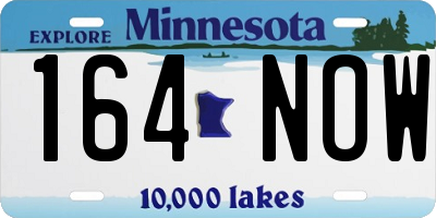 MN license plate 164NOW