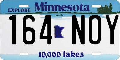 MN license plate 164NOY