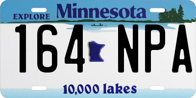 MN license plate 164NPA