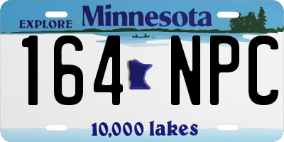 MN license plate 164NPC