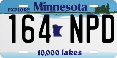 MN license plate 164NPD