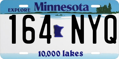 MN license plate 164NYQ