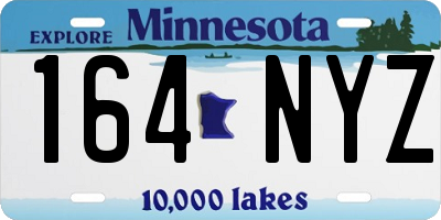 MN license plate 164NYZ