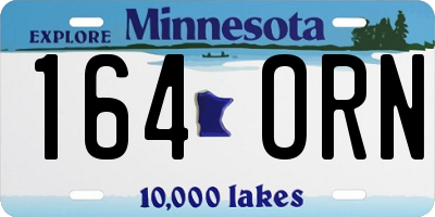 MN license plate 164ORN