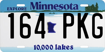 MN license plate 164PKG