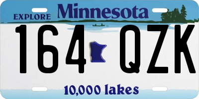 MN license plate 164QZK