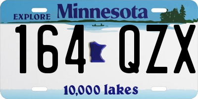 MN license plate 164QZX