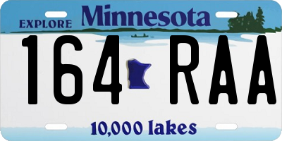 MN license plate 164RAA