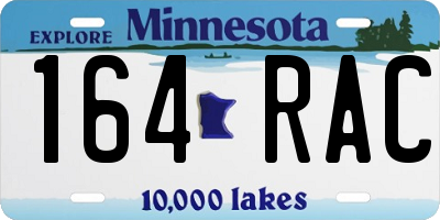 MN license plate 164RAC
