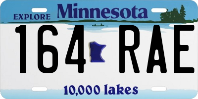 MN license plate 164RAE