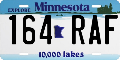 MN license plate 164RAF
