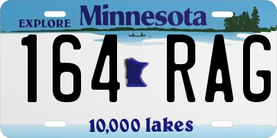 MN license plate 164RAG