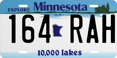 MN license plate 164RAH