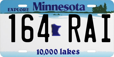 MN license plate 164RAI