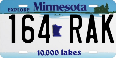 MN license plate 164RAK