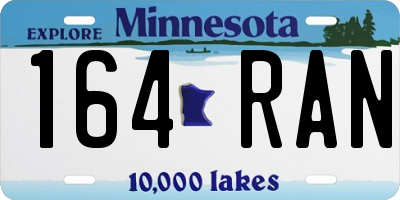 MN license plate 164RAN