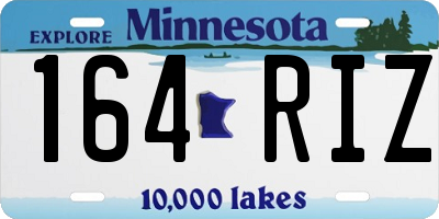 MN license plate 164RIZ