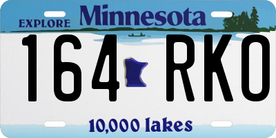 MN license plate 164RKO