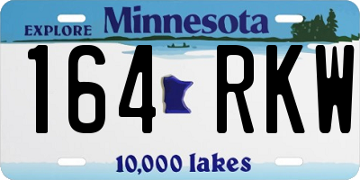 MN license plate 164RKW