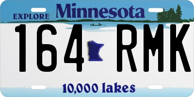 MN license plate 164RMK