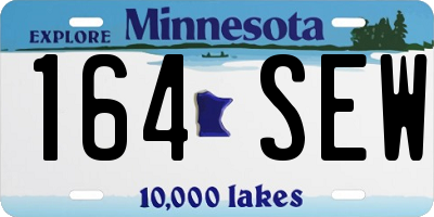 MN license plate 164SEW