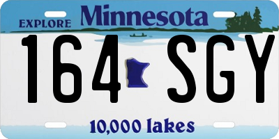 MN license plate 164SGY