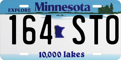 MN license plate 164STO