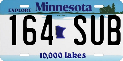 MN license plate 164SUB