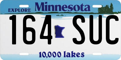 MN license plate 164SUC